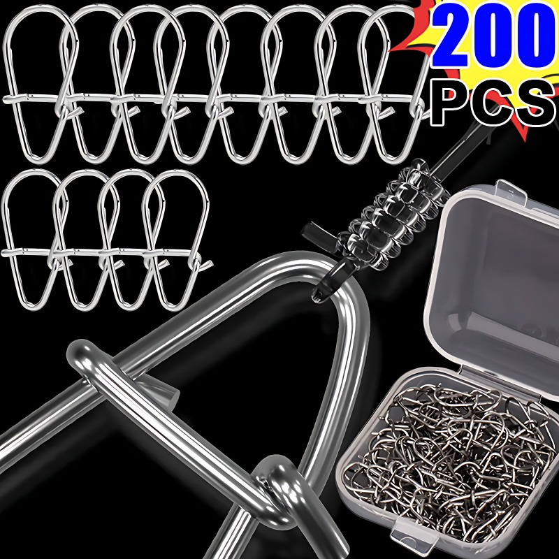 Fishing Hook Stainless Steel - 100/200PCS Stainless Steel Fishing Snap Hooked