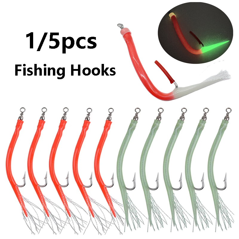 1/5Pcs CodfishFishing Eel Tube – Fishing Hook Offset Bewertung und Preis