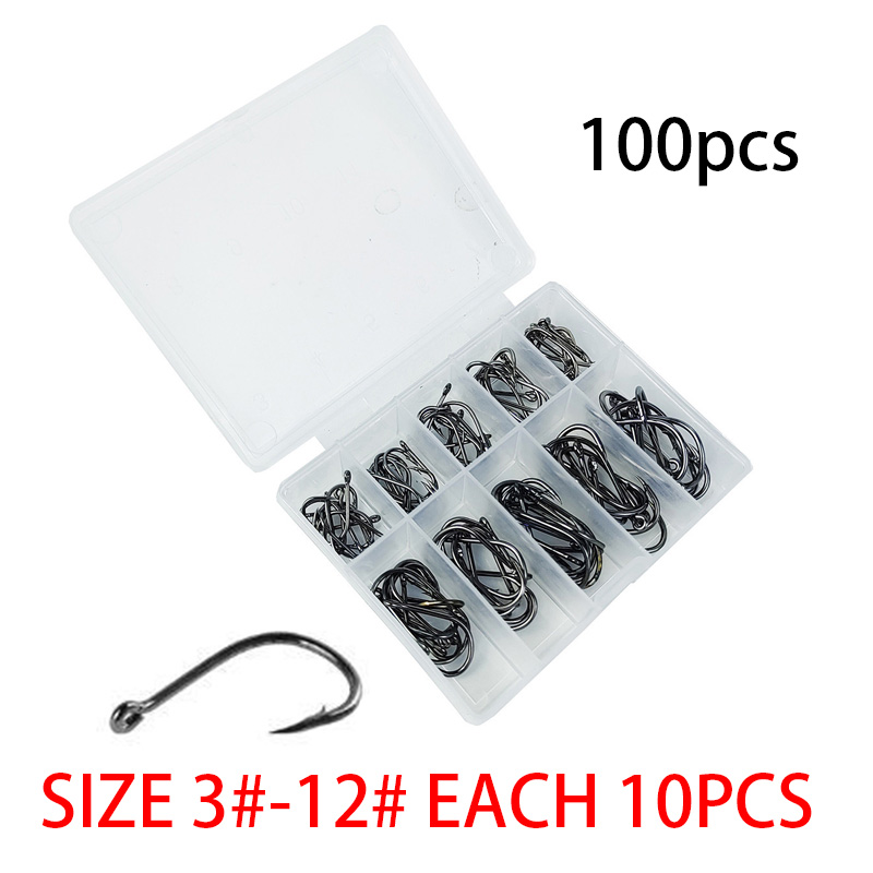 100Pcs/box #3~#12 High Carbon  – Fishing Hook Circle Bewertung und Preis