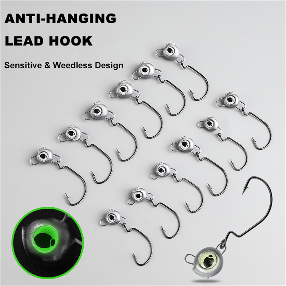 10pcs Weedless Jig Heads with  – Fishing Hook Weedless Bewertung und Preis