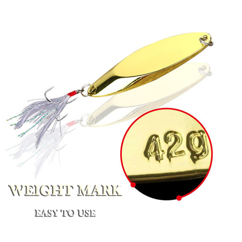 1pc 2.5g-35g Metal Spoon Lure  – Fishing Hook Treble Bewertung und Preis