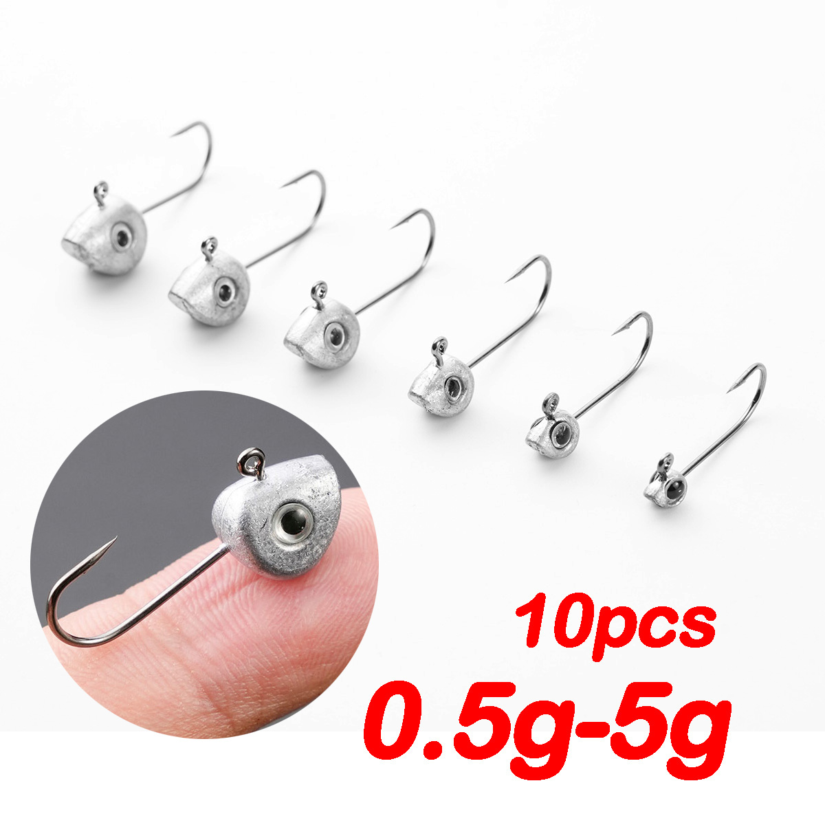10pcs Mini Jig Head Hook 3D Ey – Fishing Hook Offset Bewertung und Preis