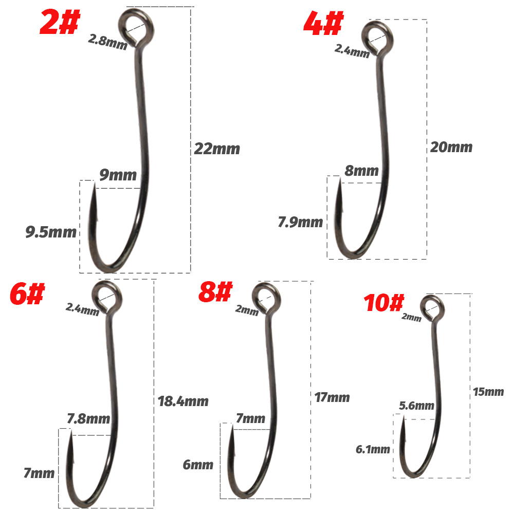 20PCS Big Ring Single Hooks 2# – Fishing Hook Circle Bewertung und Preis