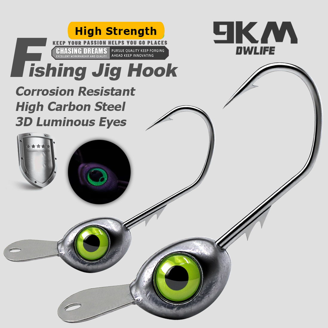 9KM Shaky Head Jigs Hook with  – Fishing Hook Weedless Bewertung und Preis