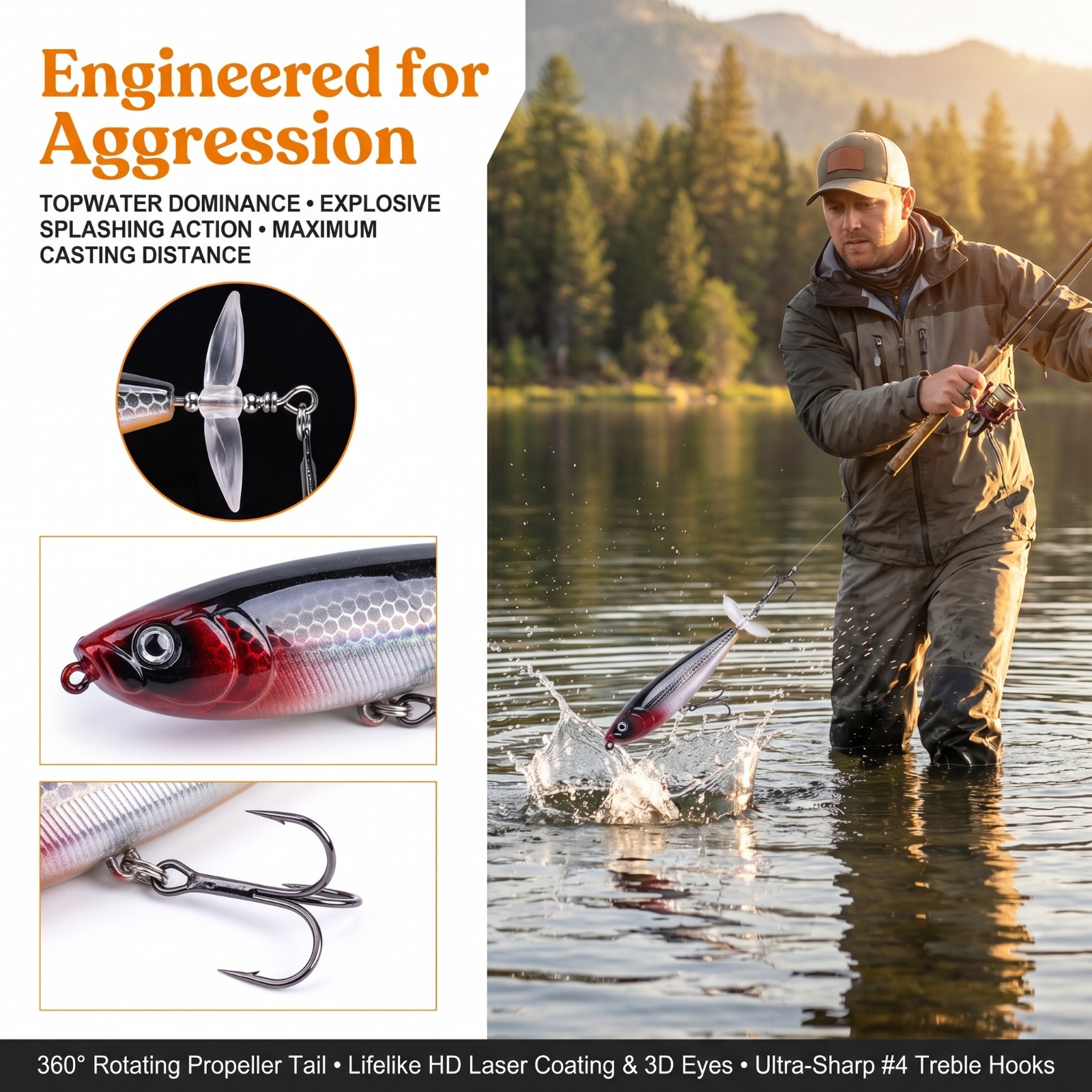Goture Topwater Fishing Lures  – Fishing Hook Treble Bewertung und Preis