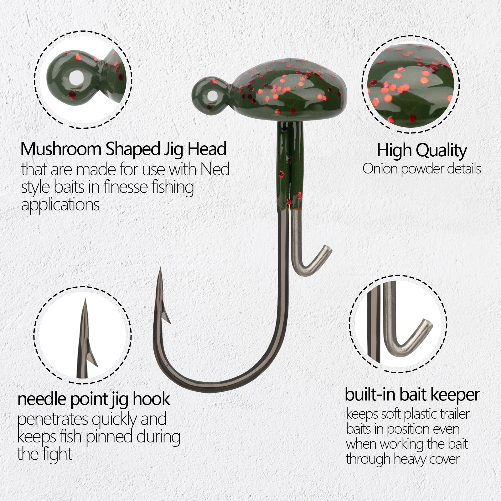 THKFISH 20pcs Ned Rig Jig Head – Fishing Hook Weedless Bewertung und Preis