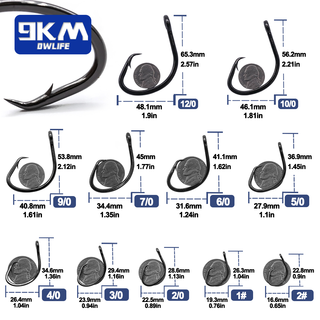 9KM Circle Hooks 25~50Pcs Salt – Fishing Hook Circle Bewertung und Preis