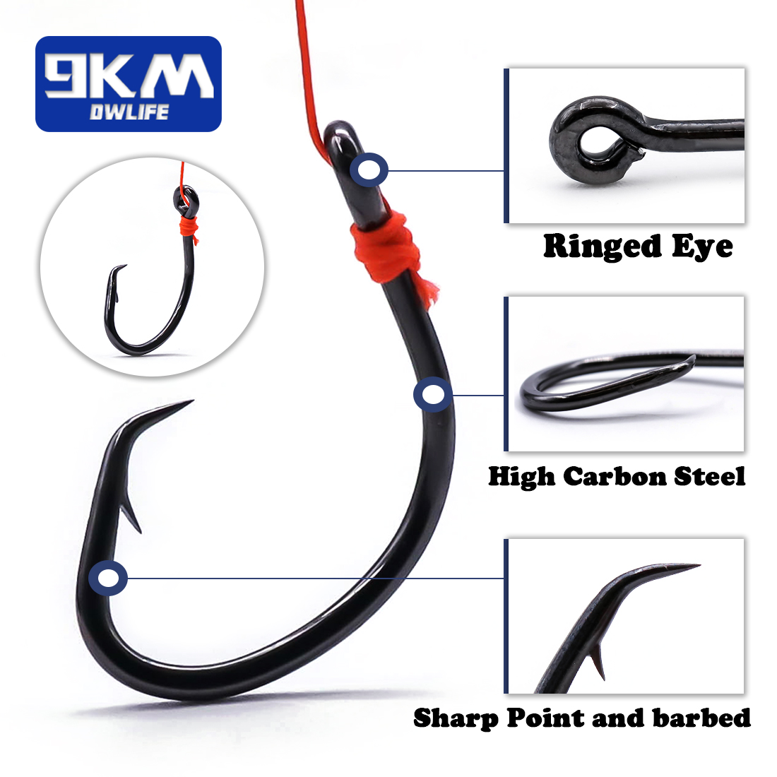 9KM Circle Hooks 25~50Pcs Salt – Fishing Hook Circle Bewertung und Preis