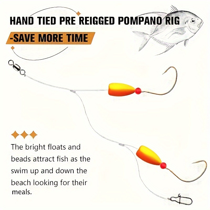 3pcs Pompano Rigs Surf Fishing – Fishing Hook Circle Bewertung und Preis