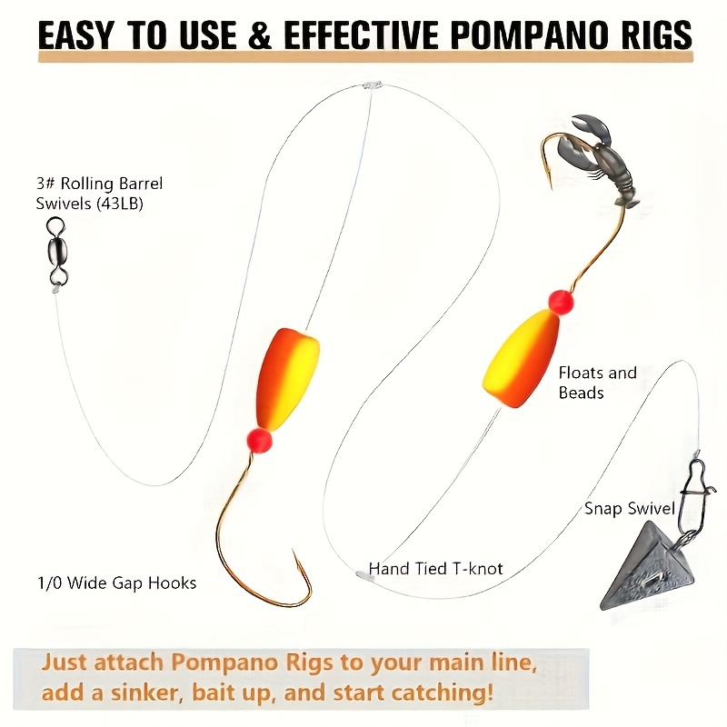 3pcs Pompano Rigs Surf Fishing – Fishing Hook Circle Bewertung und Preis