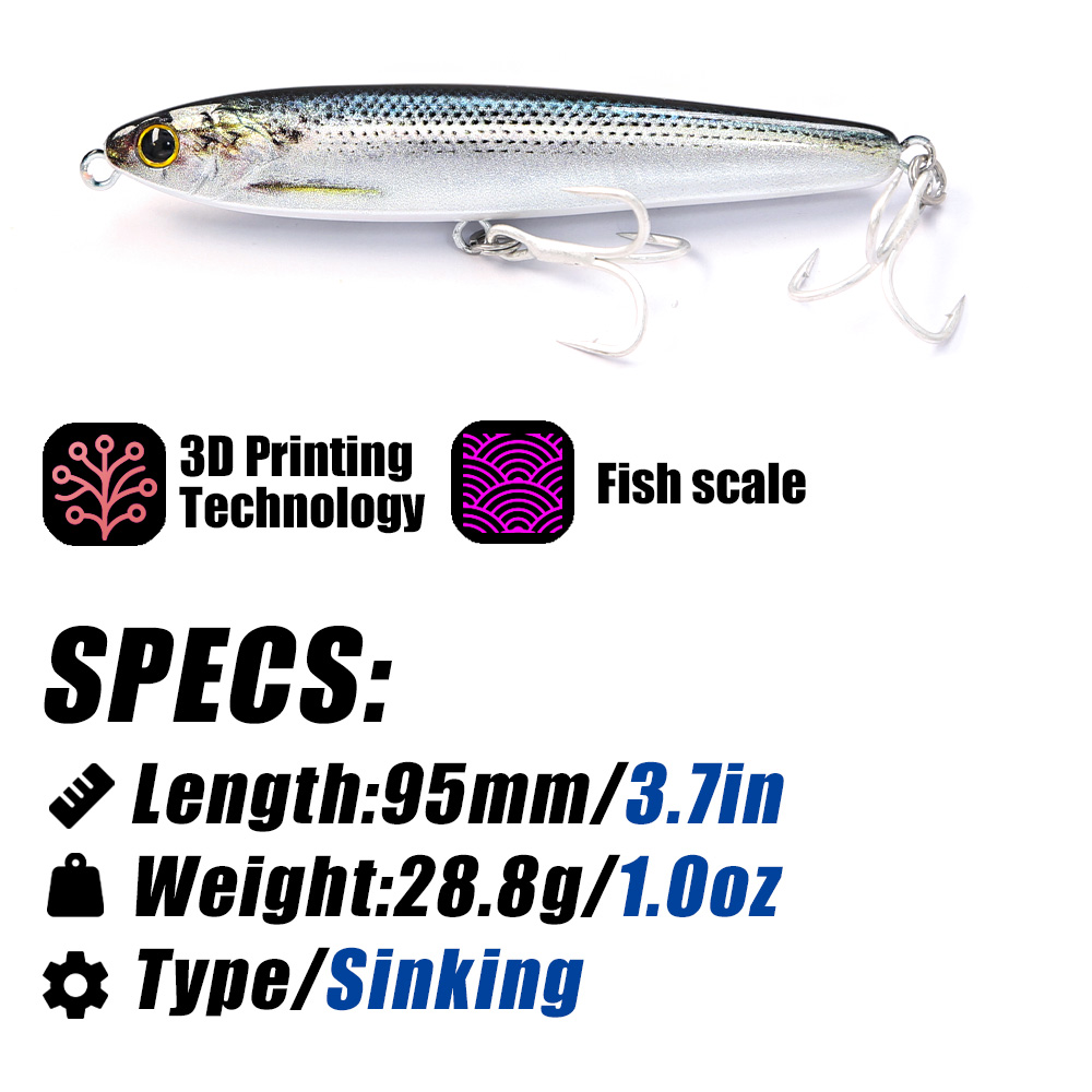 B&U Sinking Pencil Fishing Lur – Fishing Hook Treble Bewertung und Preis