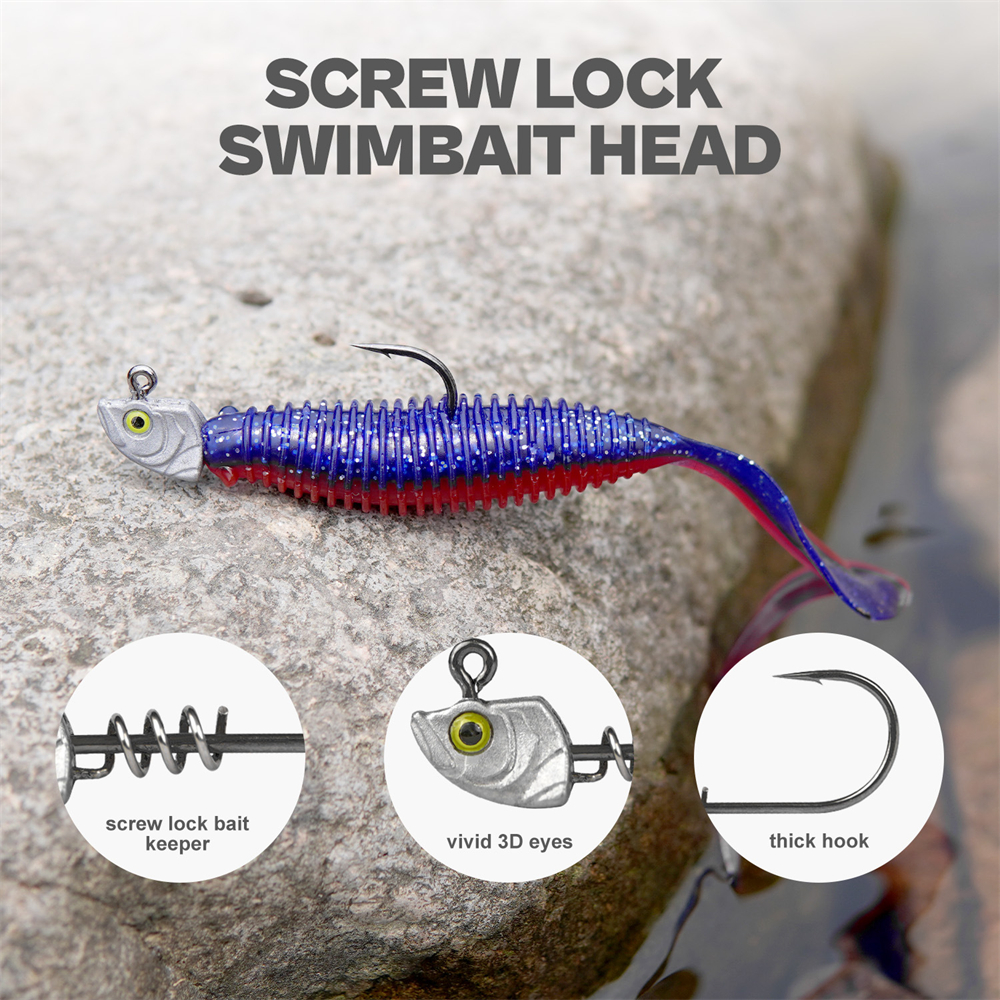 15PCS Screw Lock Swimbait Jig  – Fishing Hook Weedless Bewertung und Preis