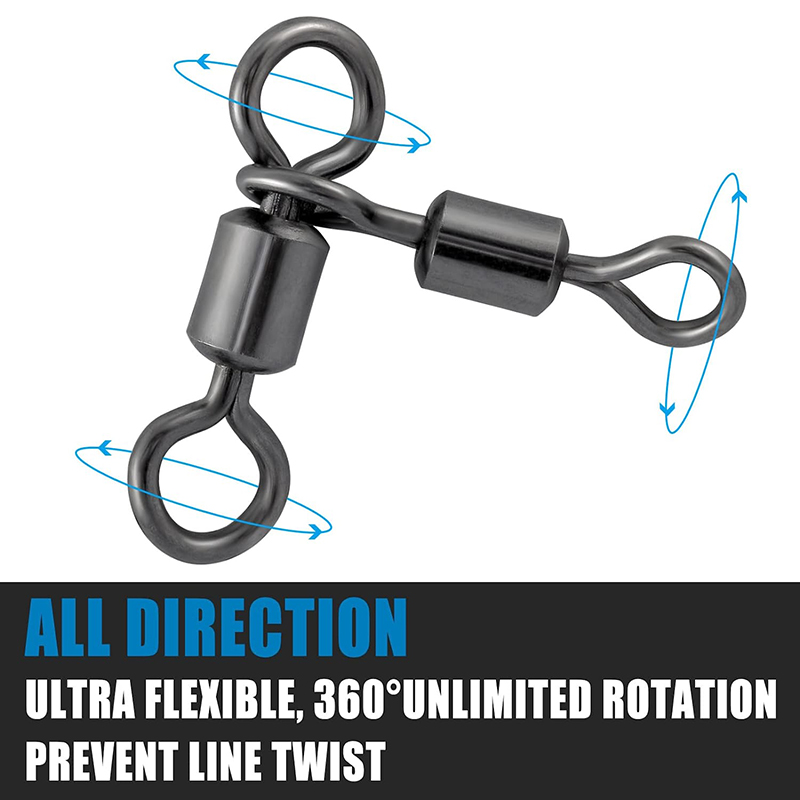 PRO BEROS 50Pcs 3 Way Swivels  – Fishing Hook Stainless Steel Bewertung und Preis