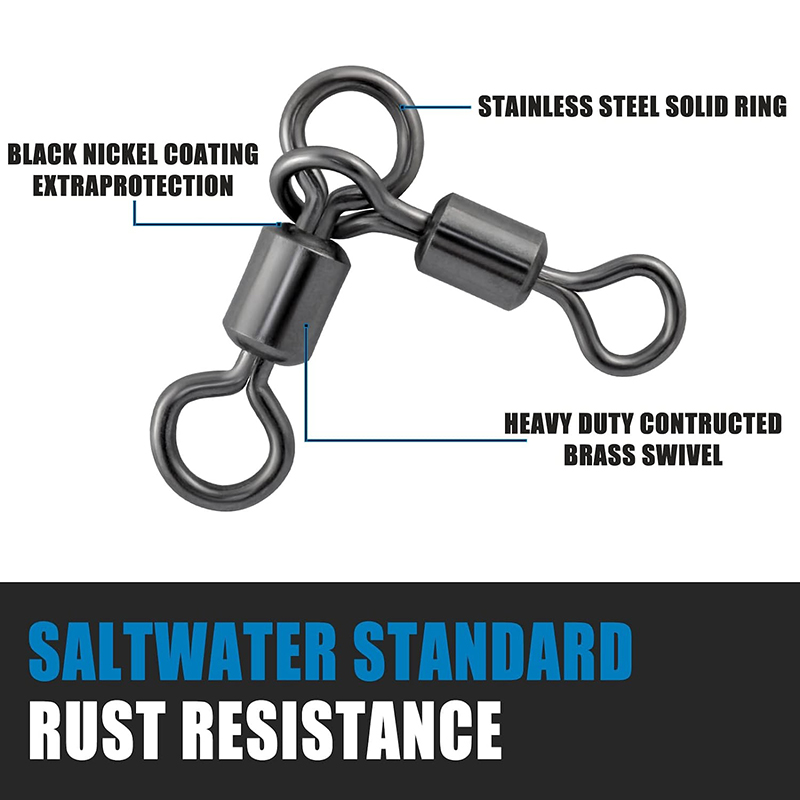 PRO BEROS 50Pcs 3 Way Swivels  – Fishing Hook Stainless Steel Bewertung und Preis