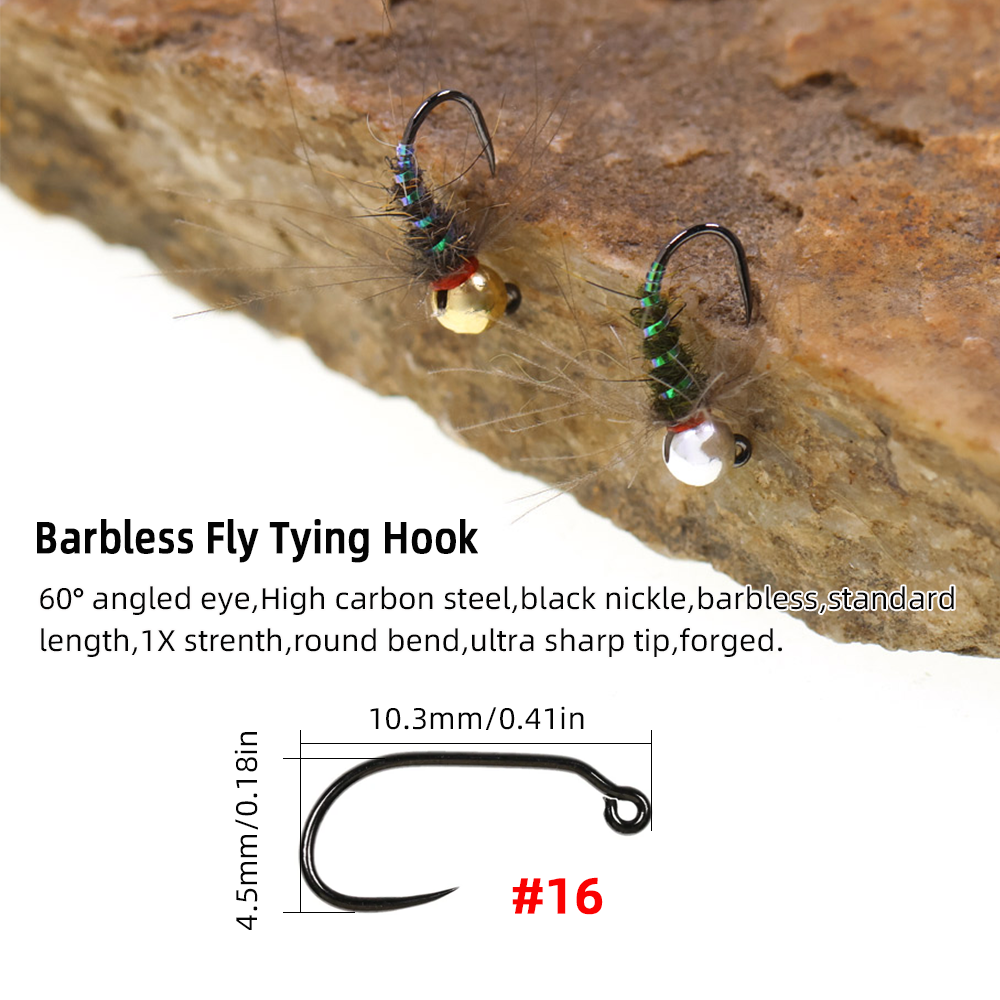 4pcs #16 Tungsten Beadhead CDC – Fishing Hook Barbless Bewertung und Preis