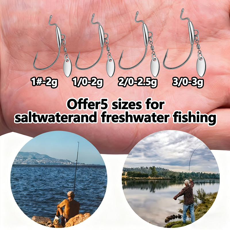 [TUODIAO]Crank Hook Jig Heads  – Fishing Hook Weedless Bewertung und Preis