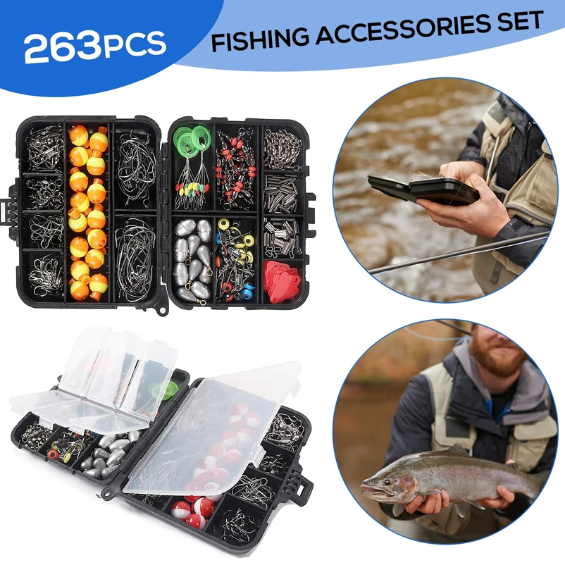 263pcs Outdoor Fishing Accesso – Fishing Hook Jig Bewertung und Preis