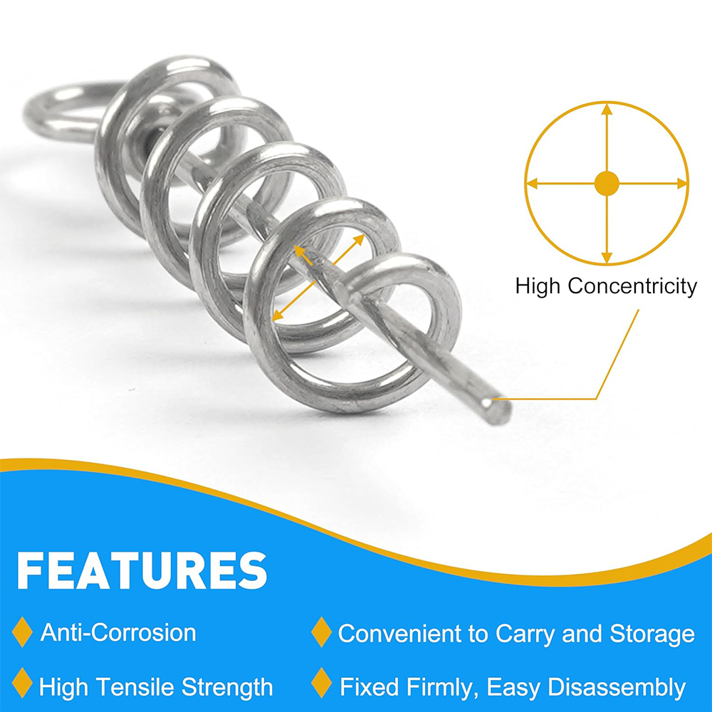 50Pcs Spring Twist Lock Fishin – Fishing Hook Stainless Steel Bewertung und Preis