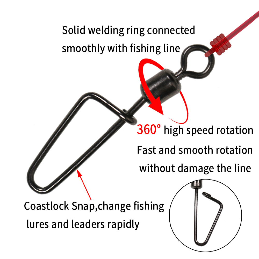 20PCS #12 -1/0 Rolling Swivel  – Fishing Hook Stainless Steel Bewertung und Preis