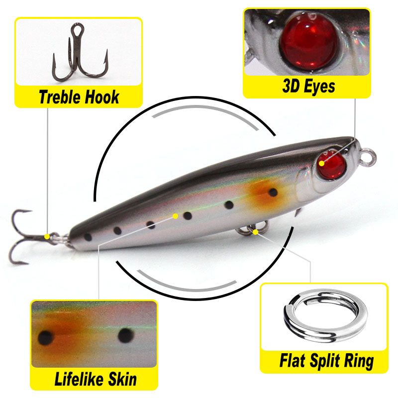 TacklePRO PE05 Pencil lure sti – Fishing Hook Treble Bewertung und Preis