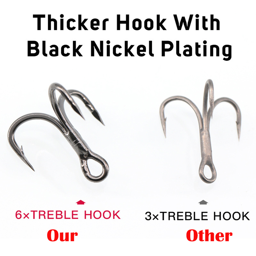 6X Fishing Treble Hooks Black  – Fishing Hook Assortment Bewertung und Preis