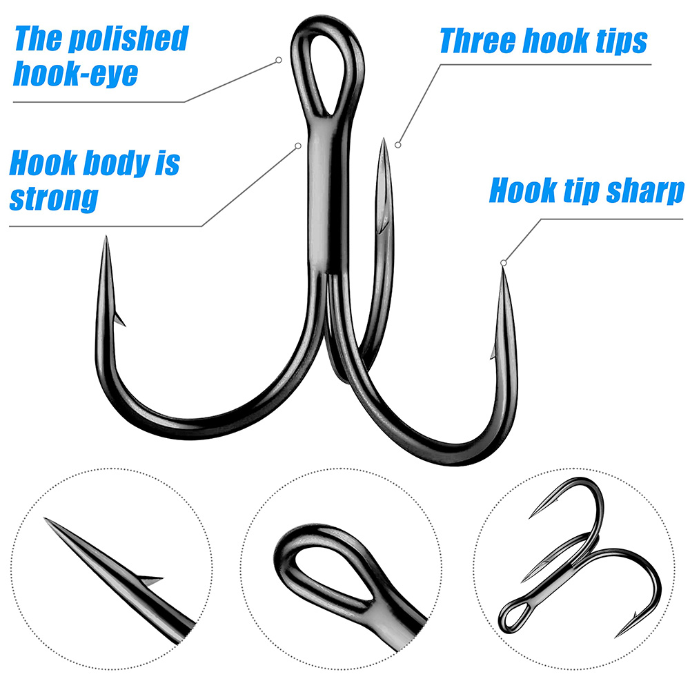 Huge Treble Hooks 4X Strong 1# – Fishing Hook Offset Bewertung und Preis