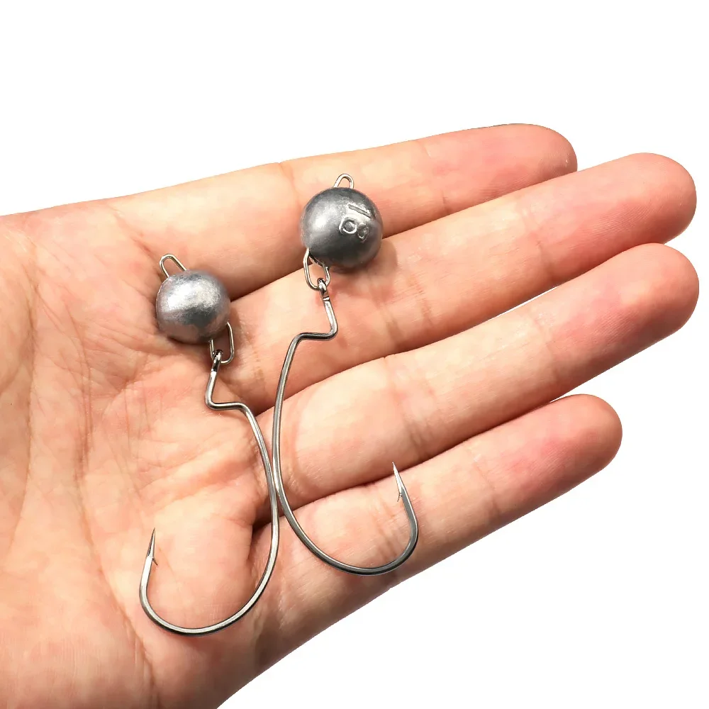 5pcs Metal Jig Head Worm Hooks – Fishing Hook Offset Bewertung und Preis